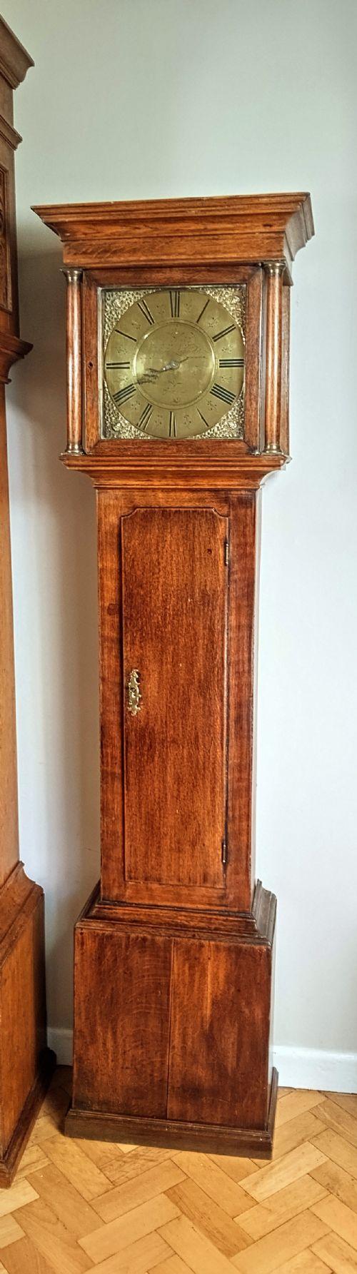 Small 18th Century Oak Grandfather Long Case Clock 11in Dial (1 of 22)