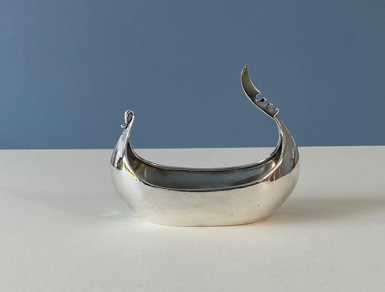 Antique Silver Viking Longship Dish (1 of 7)