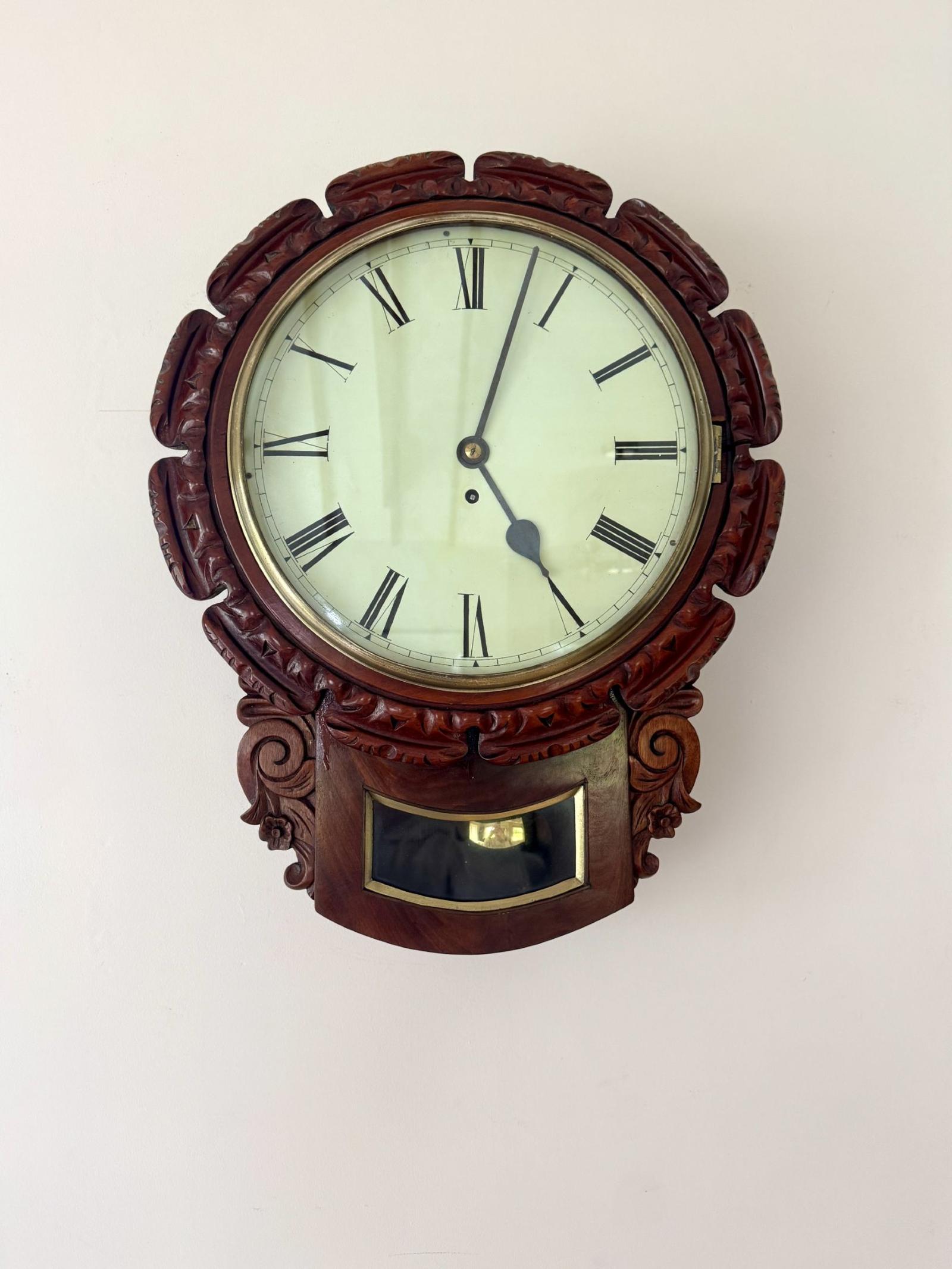 Fantastic Quality Antique 19th Century Mahogany Drop Dial Wall Clock (1 of 5) Fantastic Quality Antique 19th Century Mahogany Drop Dial Wall Clock (1 of 5)