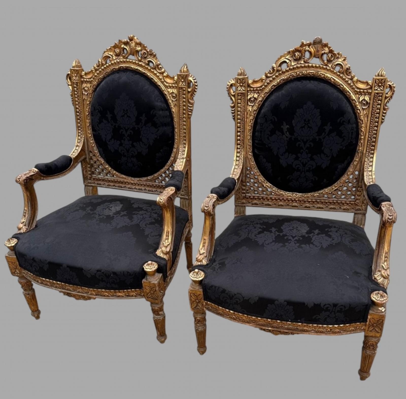 An Impressive Pair of c.1820 Gilt Armchairs (1 of 8)