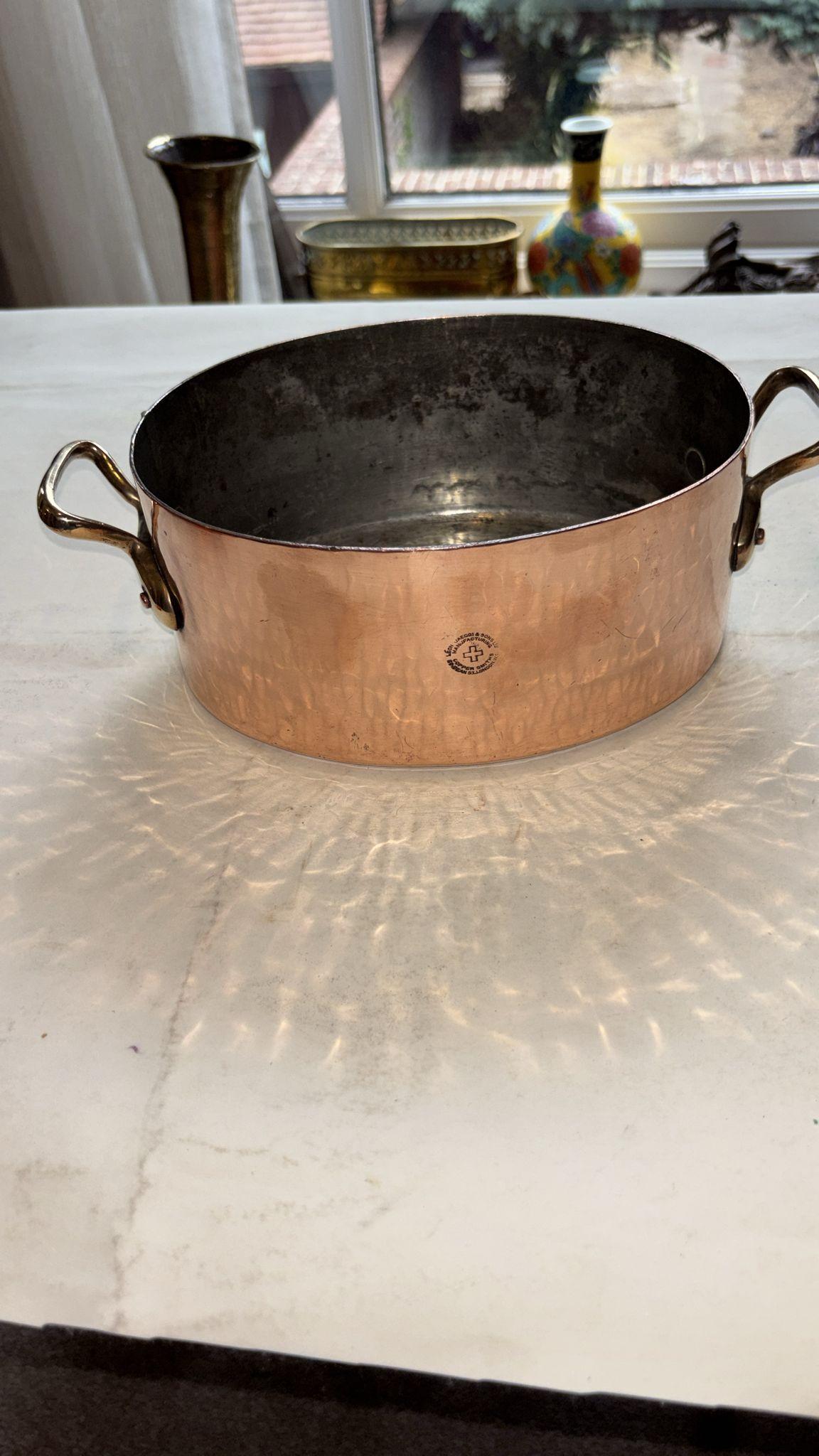 Leon Jaeggi Stamped Copper Oval Pan (1 of 4) Leon Jaeggi Stamped Copper Oval Pan (1 of 4)