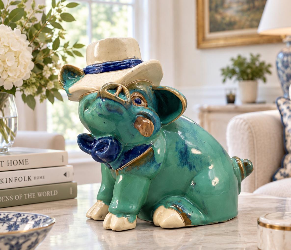 Vintage Faience Pottery Winston Churchill Pig Figure Sculpture Cigar & Hat (1 of 10) Vintage Faience Pottery Winston Churchill Pig Figure Sculpture Cigar & Hat (1 of 10)