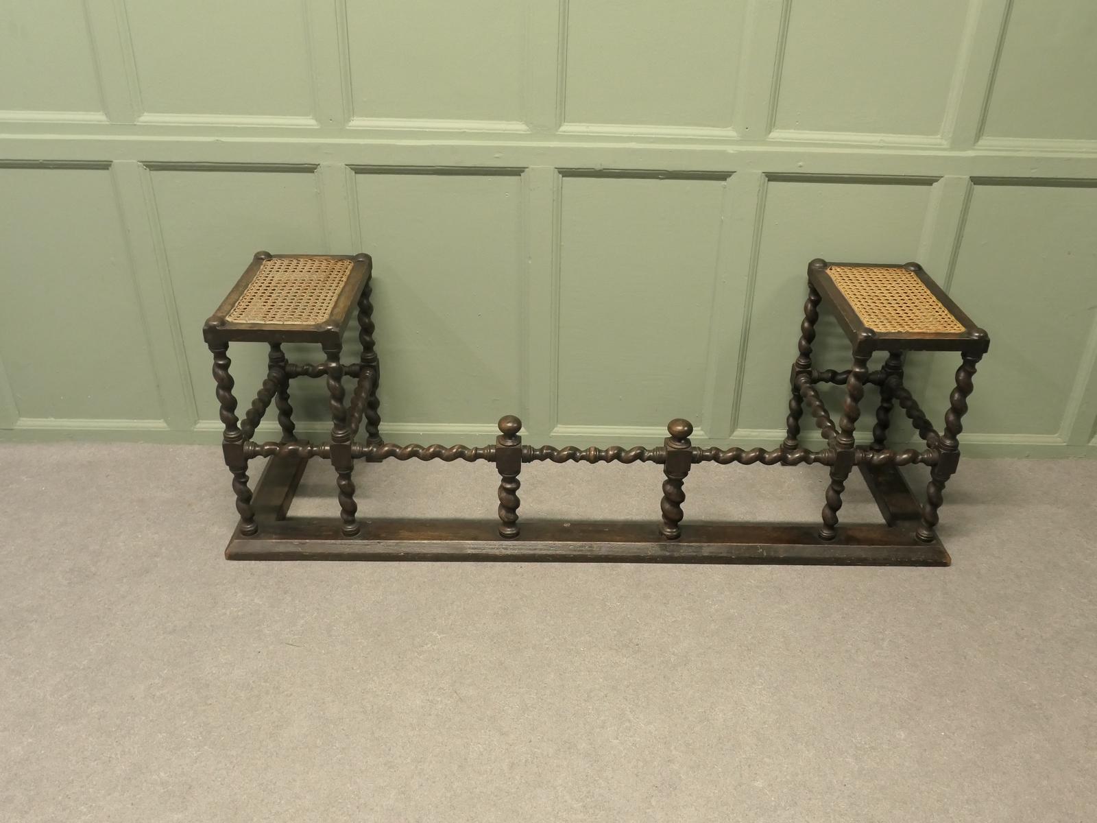 A Gothic Oak Barley Twist Bergere Club Fender (1 of 5)