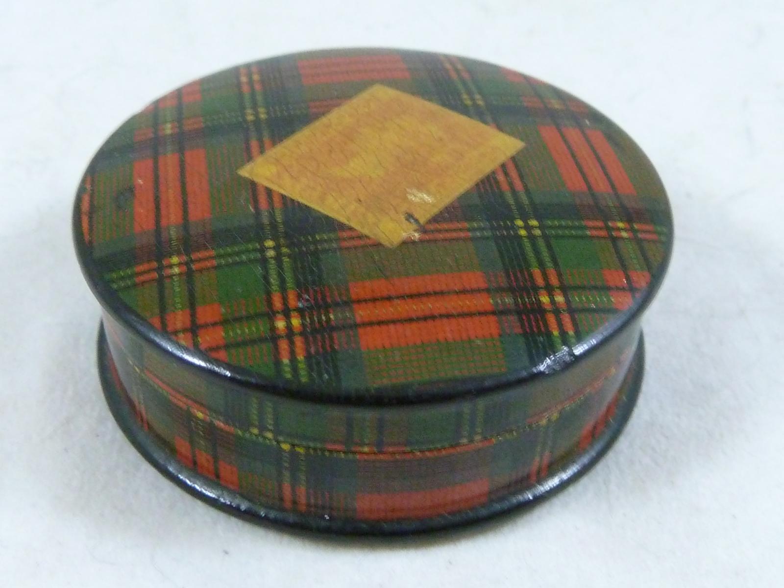Victorian Stuart Tartanware Postage Stamp Case Box Holder Scottish (1 of 7)