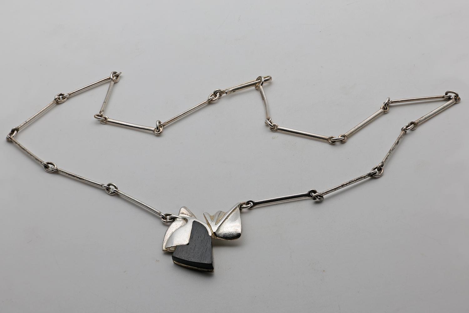 Vintage Lapponia Black Wood Necklace, Earrings and Ring Mounted in Silver (1 of 8) Vintage Lapponia Black Wood Necklace, Earrings and Ring Mounted in Silver (1 of 8)