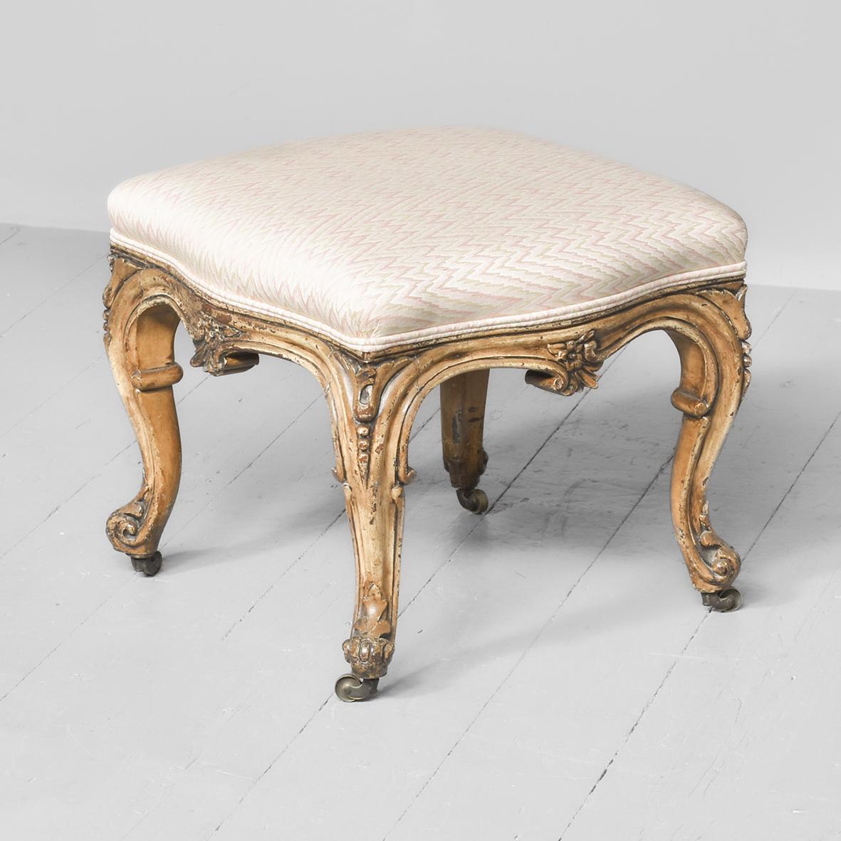 Painted & Upholstered Stool (1 of 5)