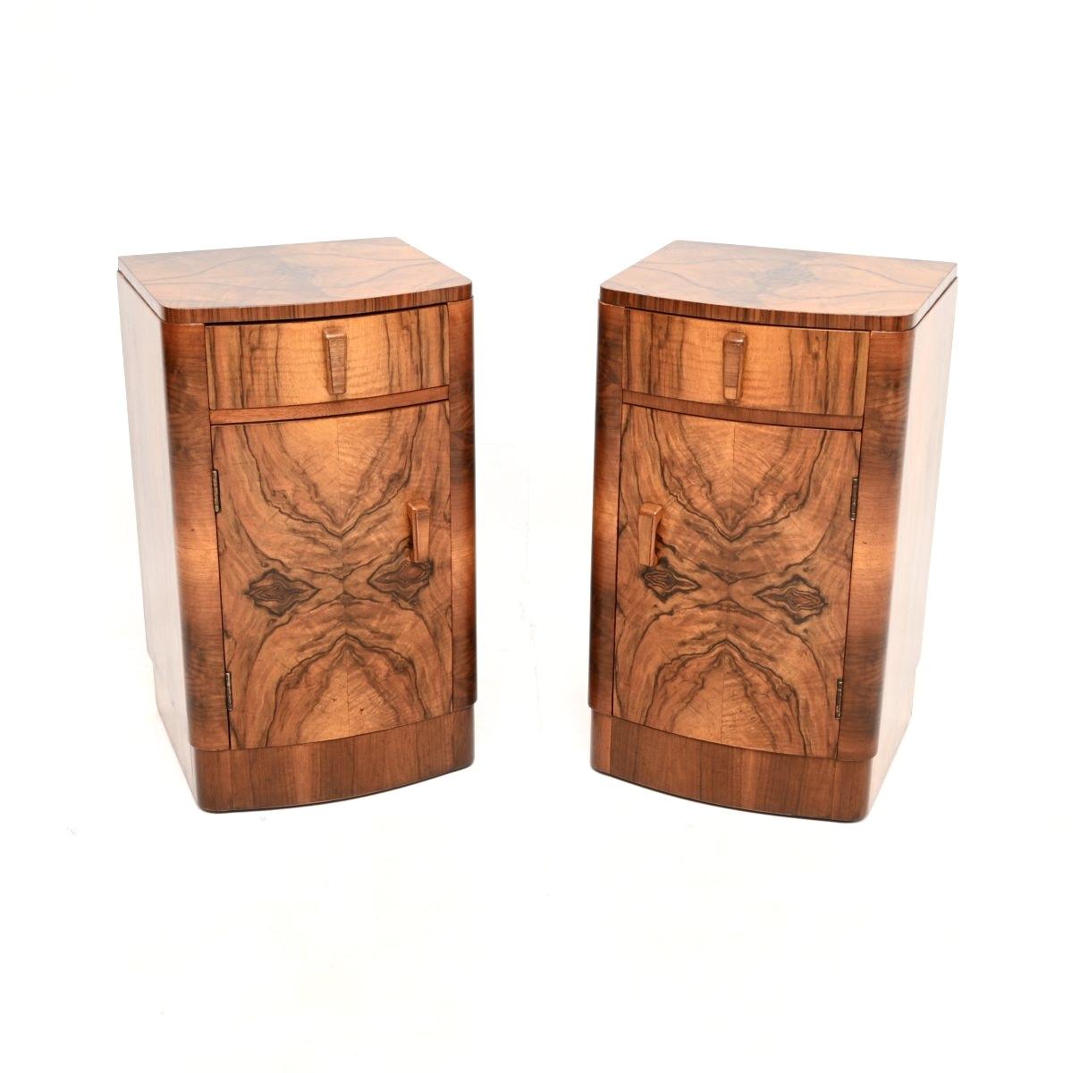 Pair of Art Deco Walnut Bedside Cabinets (1 of 10) Pair of Art Deco Walnut Bedside Cabinets (1 of 10)