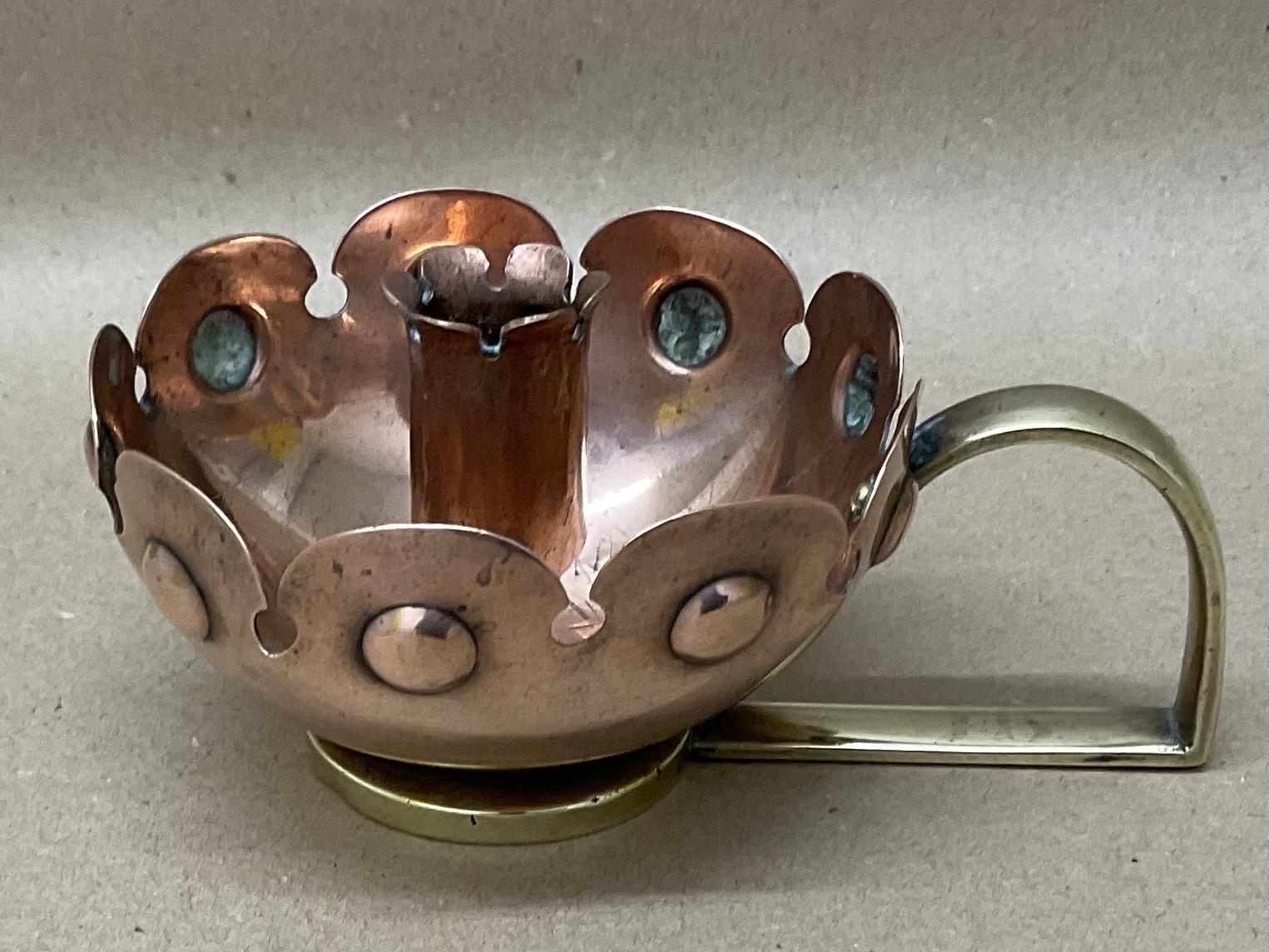 Arts & Crafts Copper + Brass Candlestick / Chamberstick WAS Benson Style Antique Victorian c.1890 (1 of 8) Arts & Crafts Copper + Brass Candlestick / Chamberstick WAS Benson Style Antique Victorian c.1890 (1 of 8)