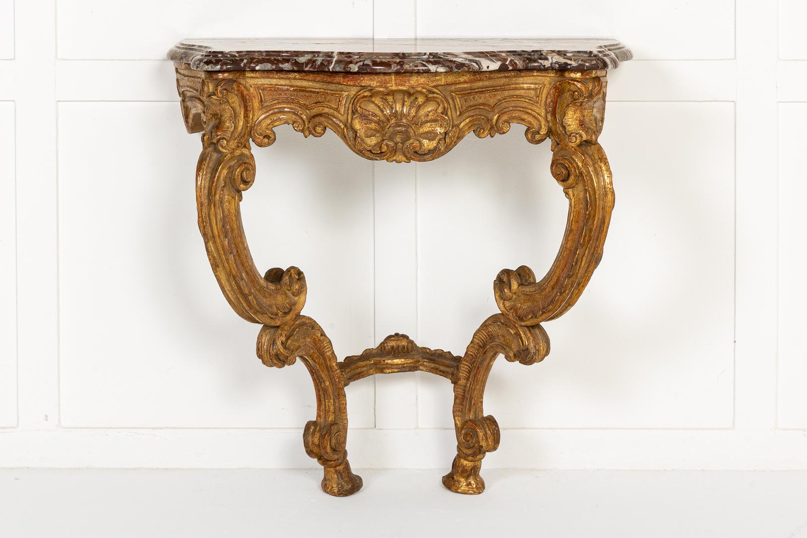 Small 18th Century Giltwood Console Table (1 of 1)