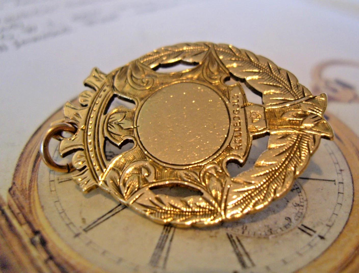 Pocket Watch Chain Fob Victorian 9ct Rose Rolled Gold Antique Shield 1890s (1 of 7) Pocket Watch Chain Fob Victorian 9ct Rose Rolled Gold Antique Shield 1890s (1 of 7)