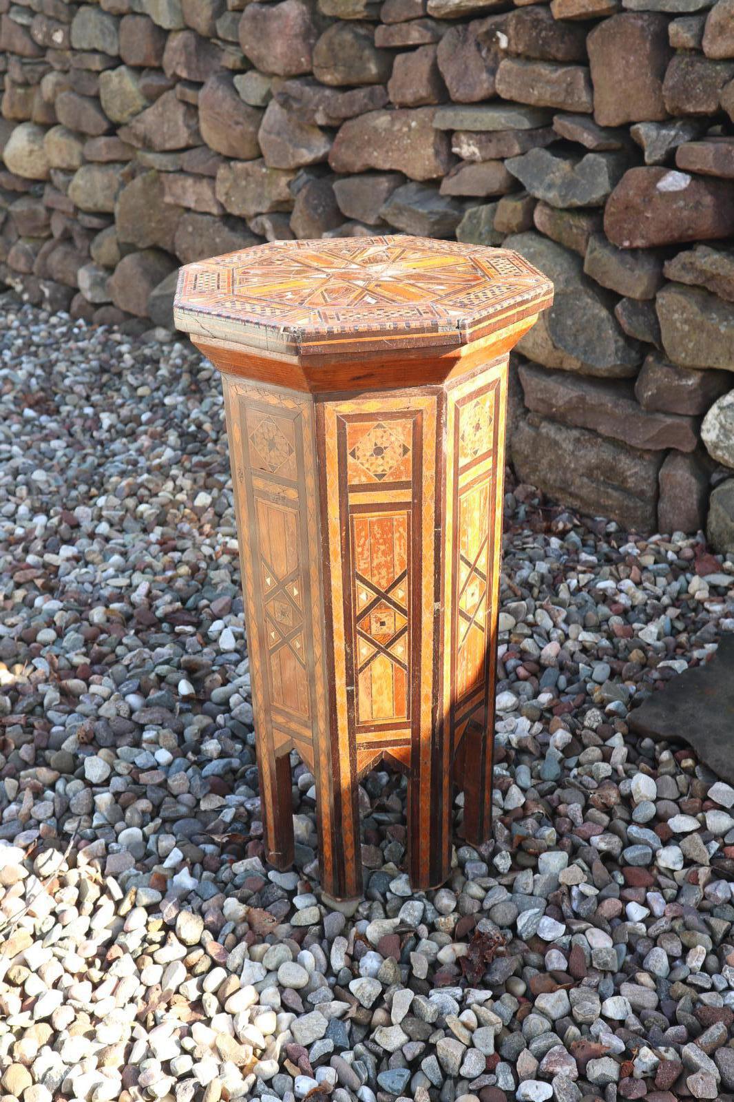 Octagonal Occasional / Pedestal Table Geometric Inlay, MOP & Parquetry c.1890-1914 (1 of 27)