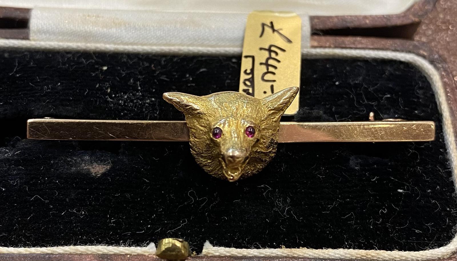 Victorian 15ct. Gold Fox Head Stock Pin (1 of 4)