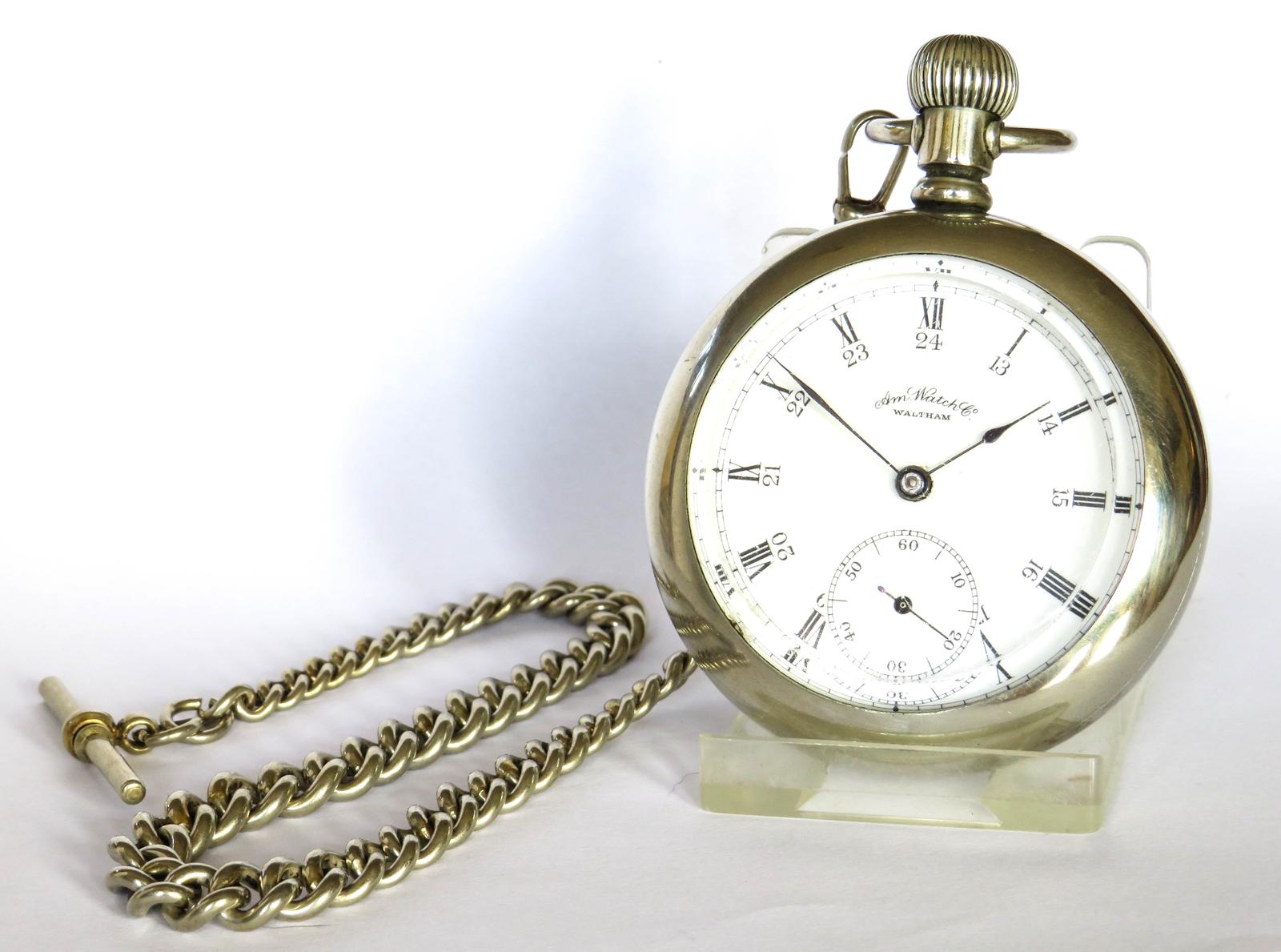 Pocket Watch : Heavy Antique Waltham Pocket Watch and Chain (1 of 4)