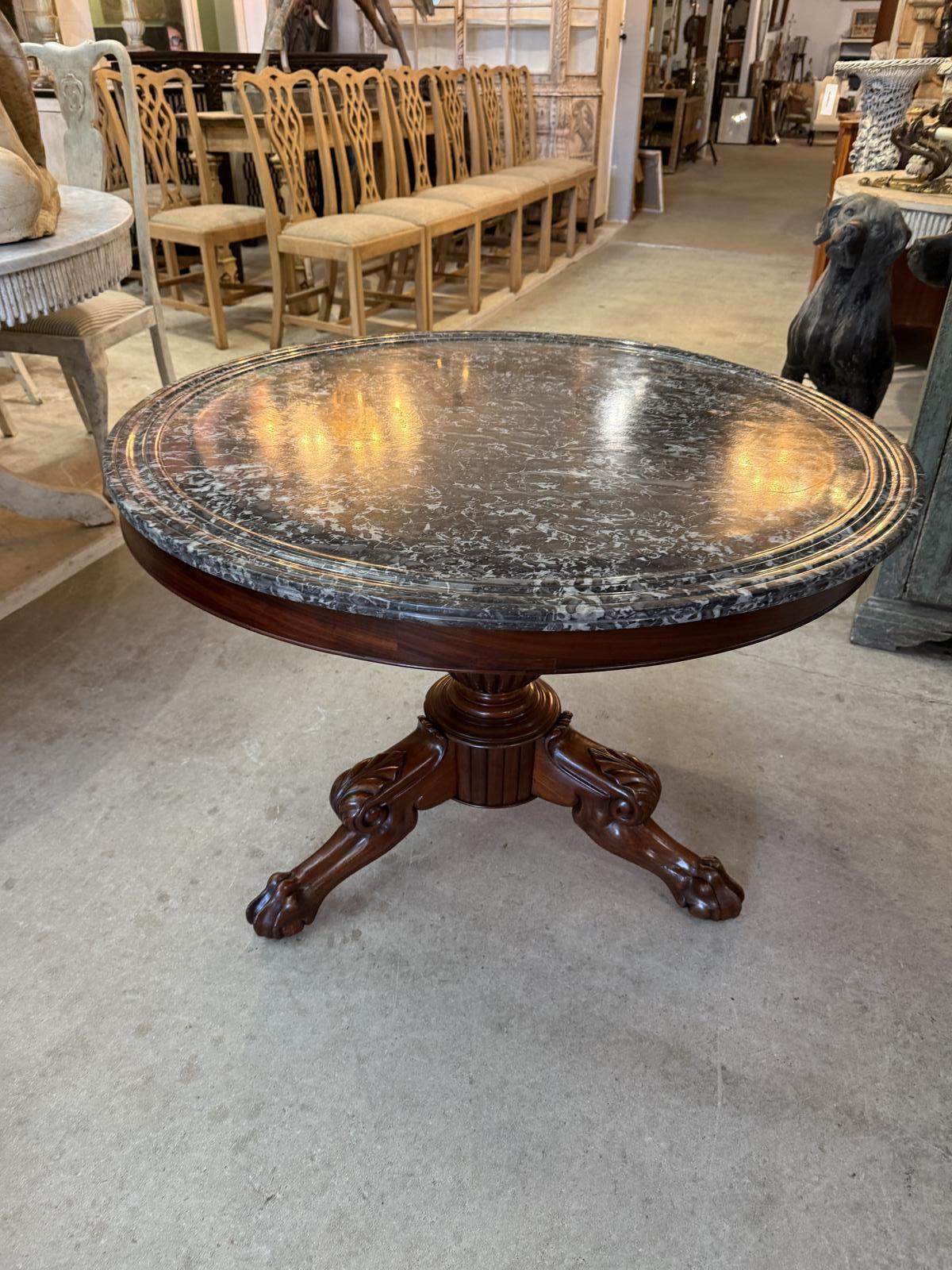 19TH CENTURY FRENCH MARBLE TOPPED GUERIDON (1 of 10) 19TH CENTURY FRENCH MARBLE TOPPED GUERIDON (1 of 10)