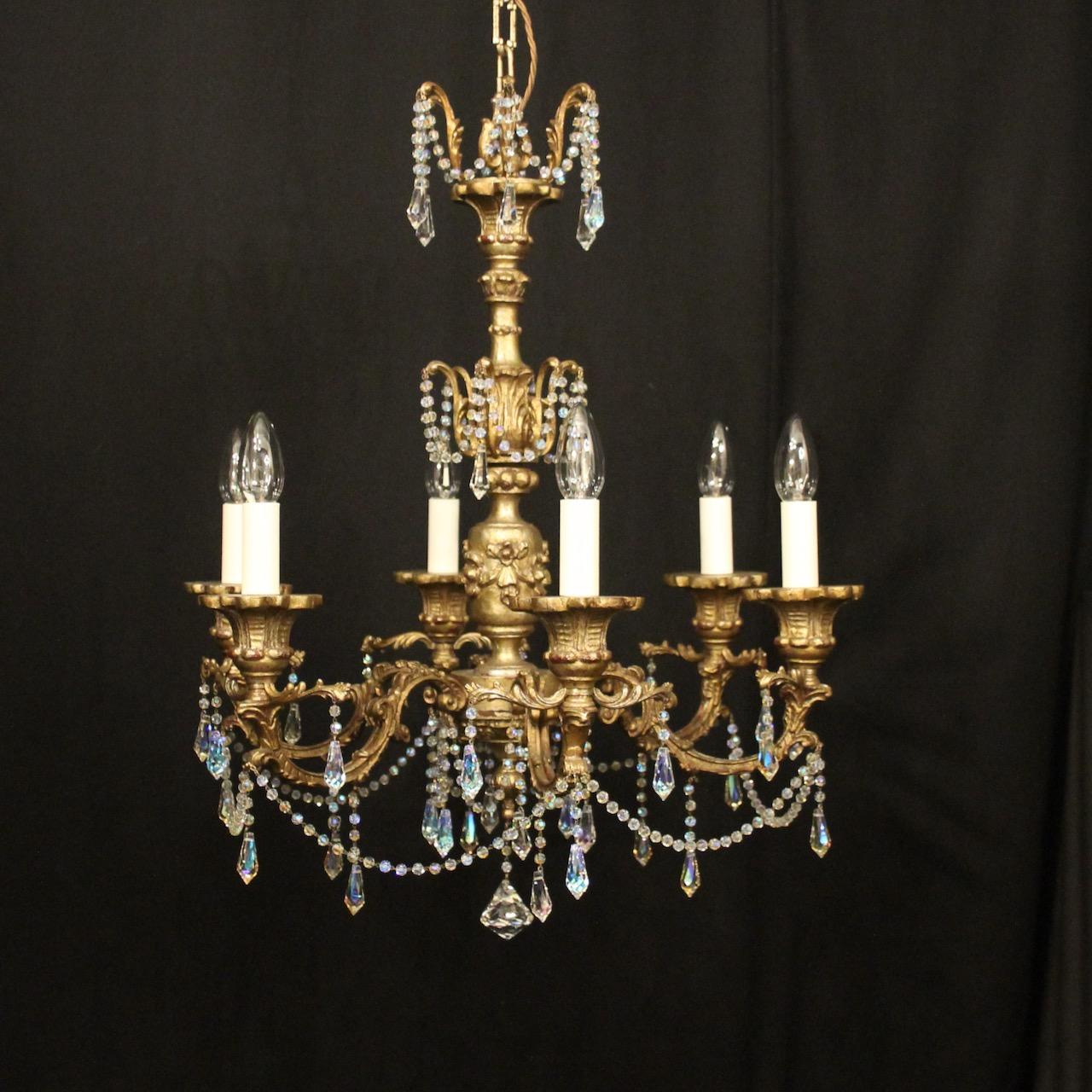 French Gilded 6 Light Swarovski Chandelier (1 of 10) French Gilded 6 Light Swarovski Chandelier (1 of 10)
