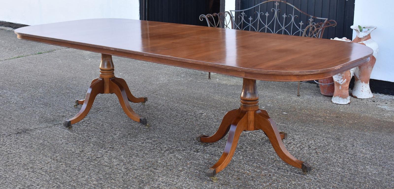 Regency Style Mahogany Twin Pillar Dining/boardroom Table (1 of 7)