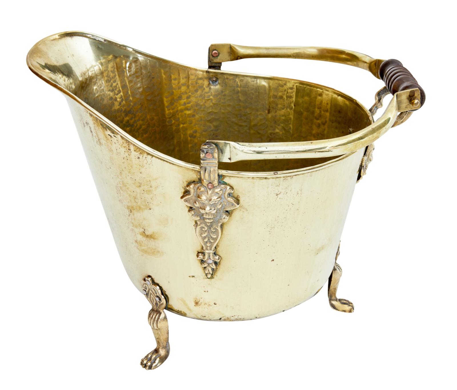 19th Century Victorian Brass Coal Scuttle (1 of 9)