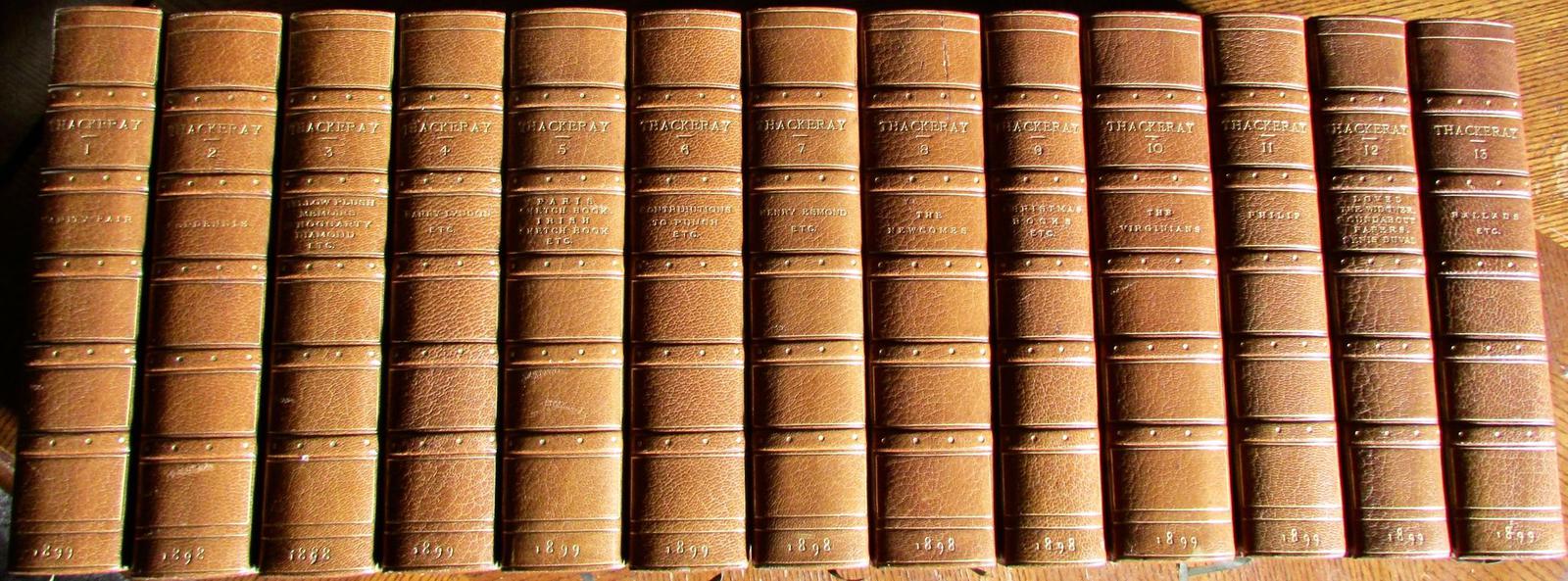 1898 The Novels of William Makepeace Thackeray 13 x Volumes Bound in Hatchard's Bindings (1 of 5)