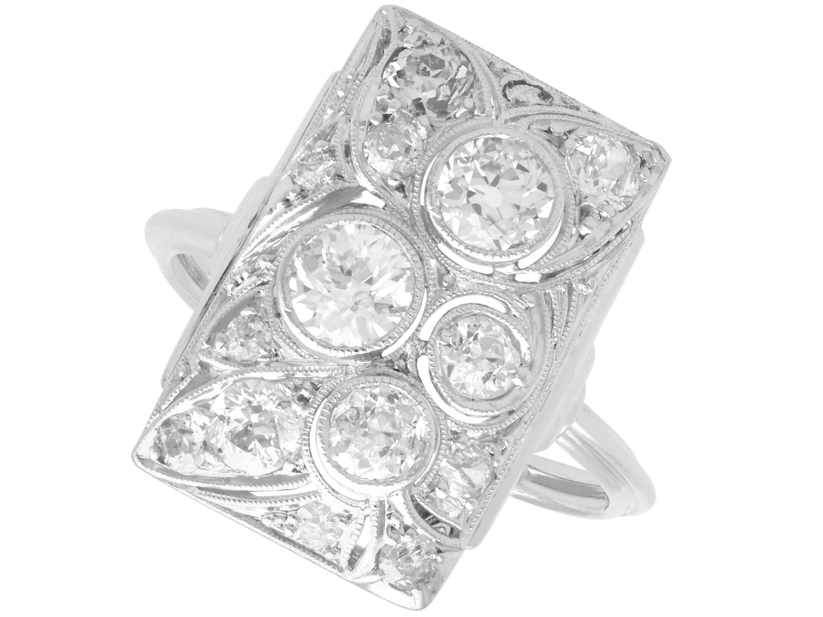 1.25ct Diamond & Platinum Dress Ring c.1935 (1 of 15)
