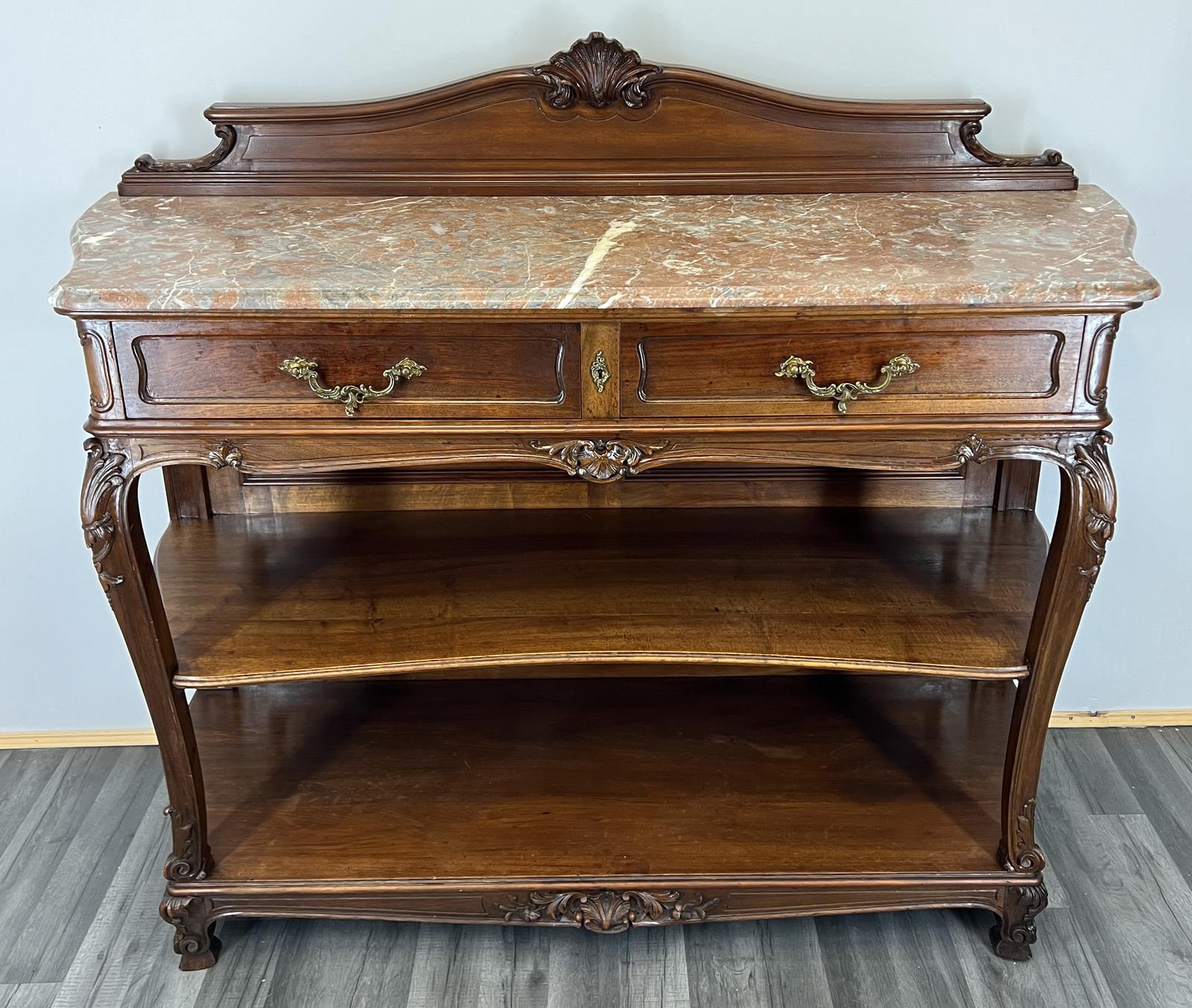 French Antique Walnut Marble Topped Console Table (1 of 19) French Antique Walnut Marble Topped Console Table (1 of 19)