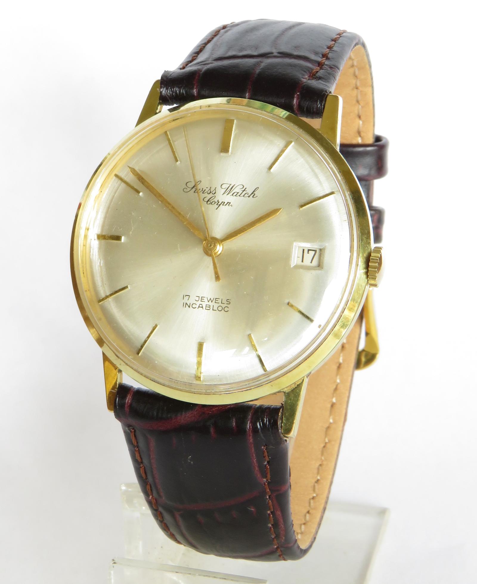 Watch: Gents 1960s Swiss Watch Corporation Wrist Watch (1 of 5)