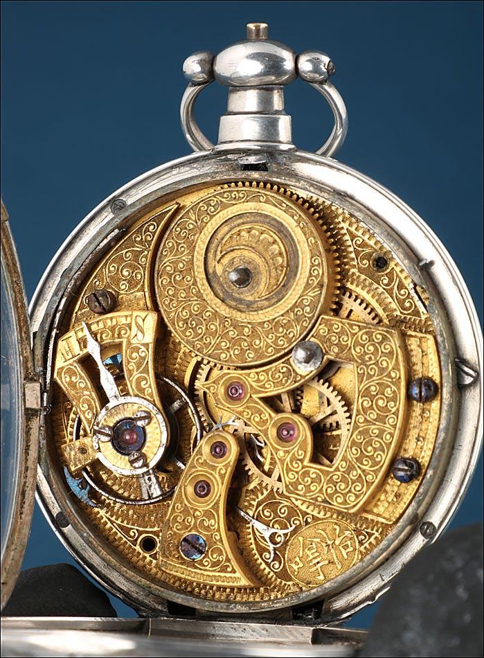 Antique English Silver Duplex Pocket Watch for the Chinese Market. Circa 1850 (1 of 16)