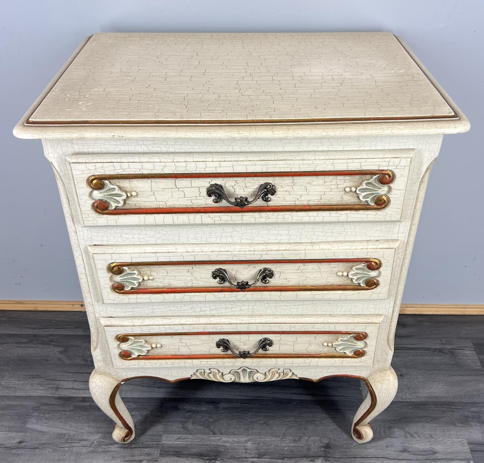 Chest of Drawers Vintage Shabby Chic 3 Drawer Ornate Carved Cabinet (1 of 11)
