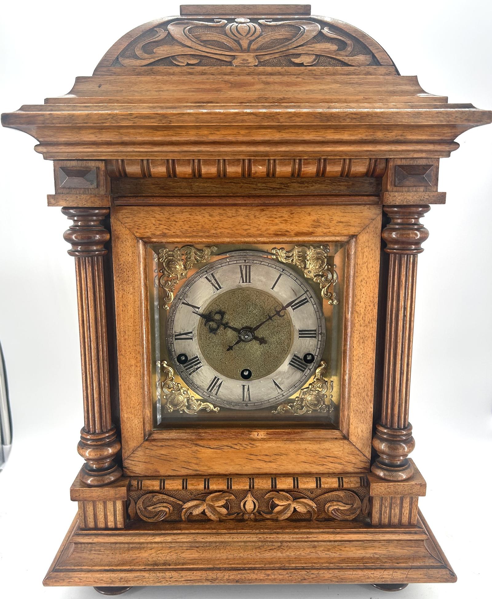 Awesome Walnut Case Musical Bracket Clock – Ca1920 (1 of 13)