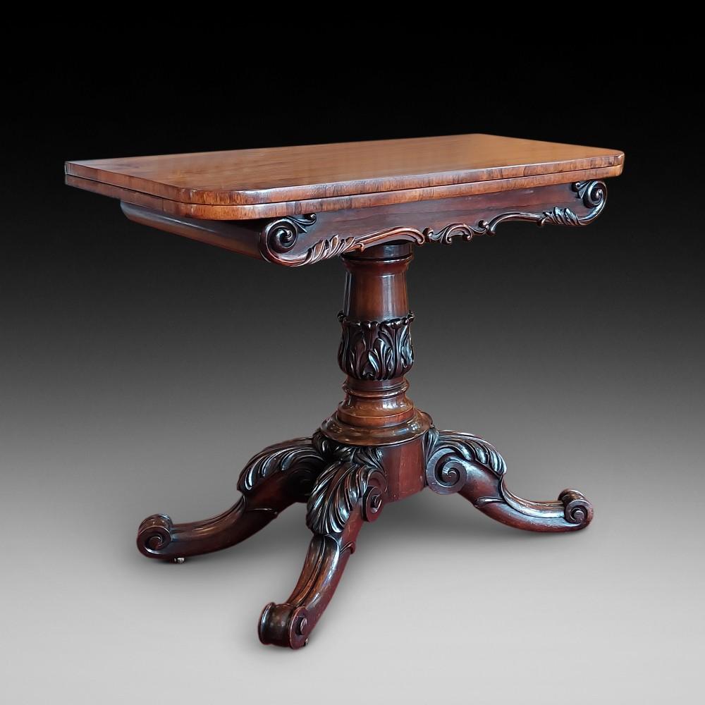 William IV Rosewood Card Table (1 of 7)