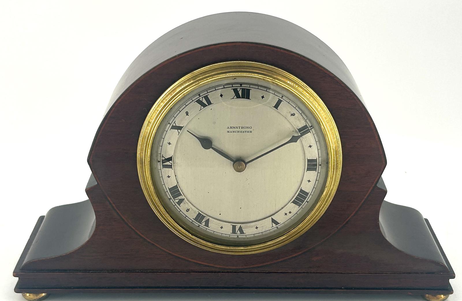 Antique Edwardian Hat Shaped Mahogany Mantel Clock c.1900 (1 of 10)