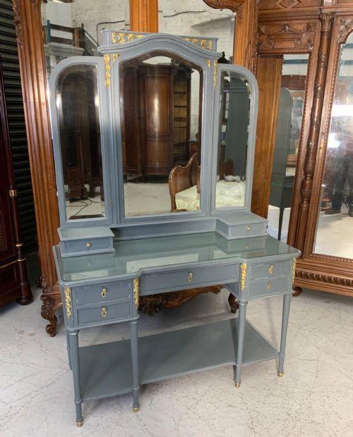 Painted French Dressing Table With Brass Detail (1 of 9)