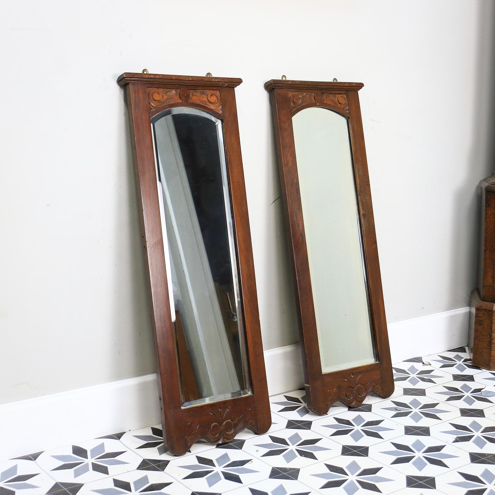 Pair of Victorian Wall Mirrors Bevel Edged Glass Carved Top & Bottom (1 of 13) Pair of Victorian Wall Mirrors Bevel Edged Glass Carved Top & Bottom (1 of 13)