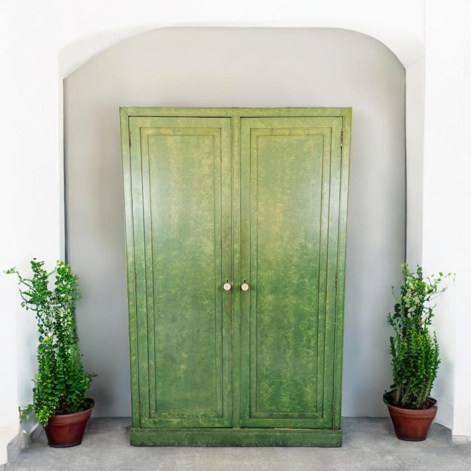 Early 20th Century Painted Mahogany Two Door Compactum Wardrobe (1 of 1)