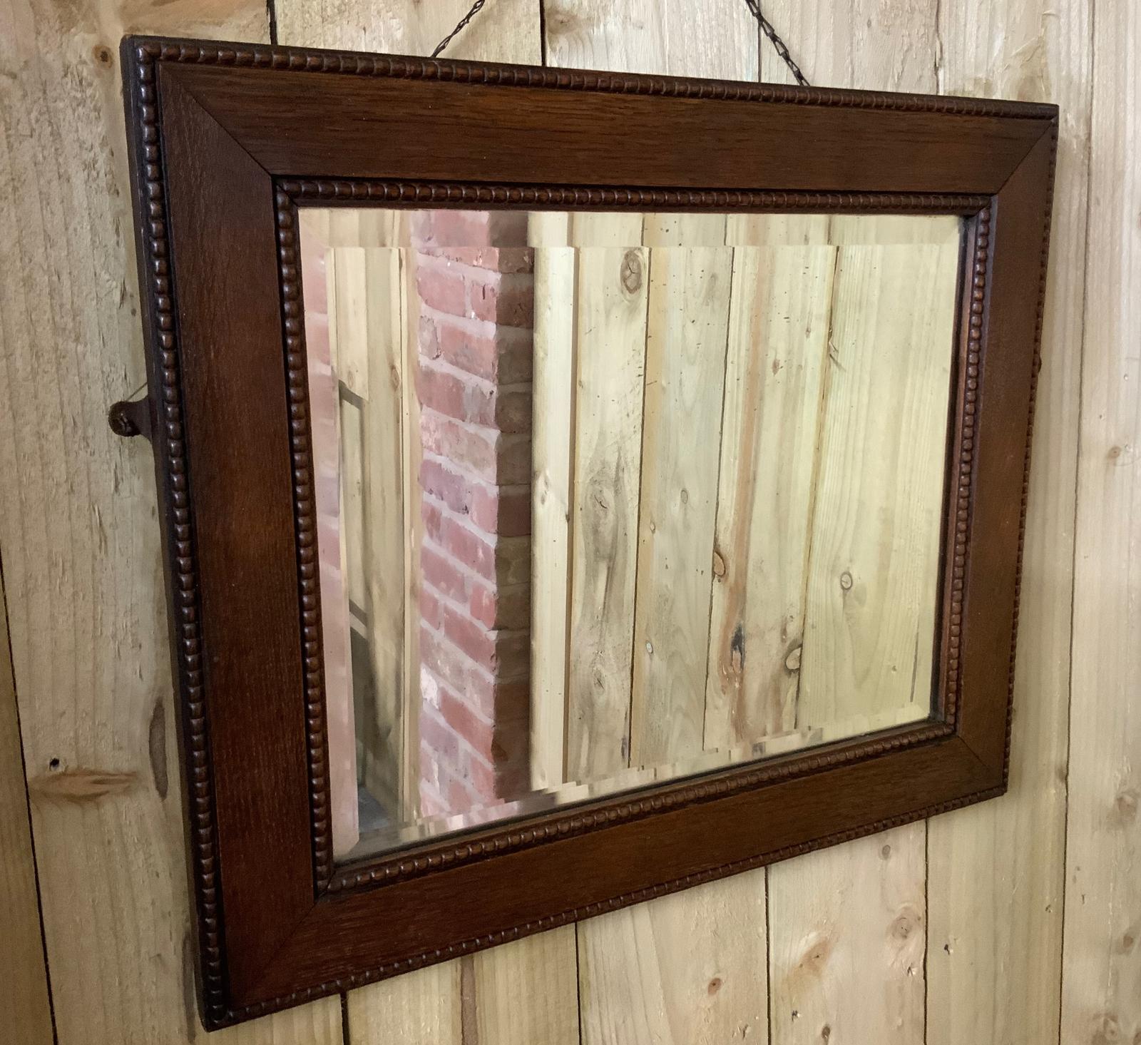 Oak Framed Wall Mirror with Bevelled Glass (1 of 5)