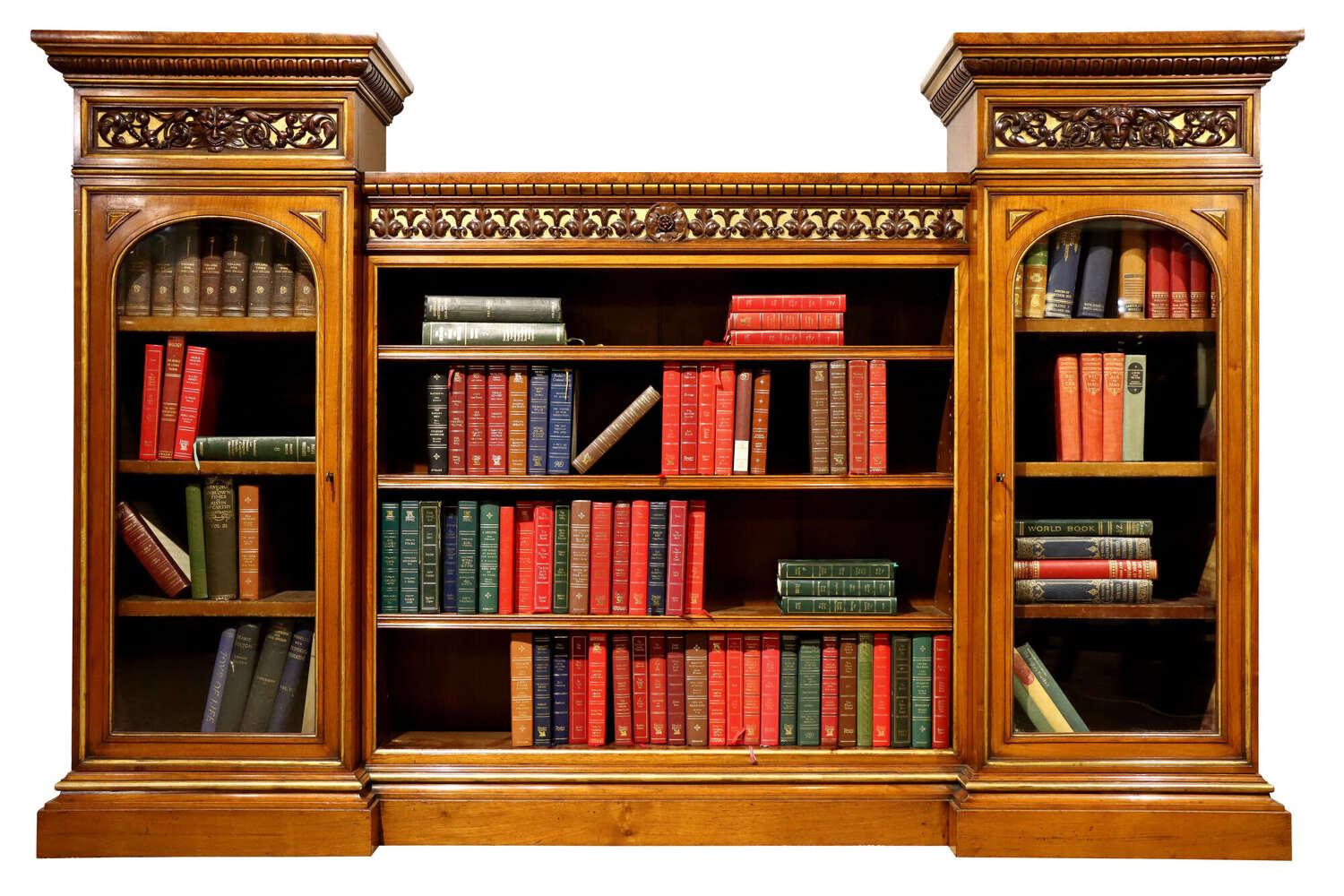 Superb Victorian Walnut Breakfronted Bookcase (1 of 6) Superb Victorian Walnut Breakfronted Bookcase (1 of 6)