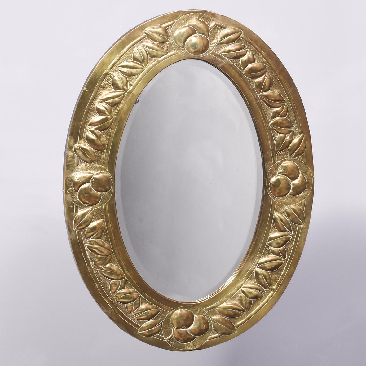 Oval Art Nouveau Brass Mirror (1 of 6) Oval Art Nouveau Brass Mirror (1 of 6)