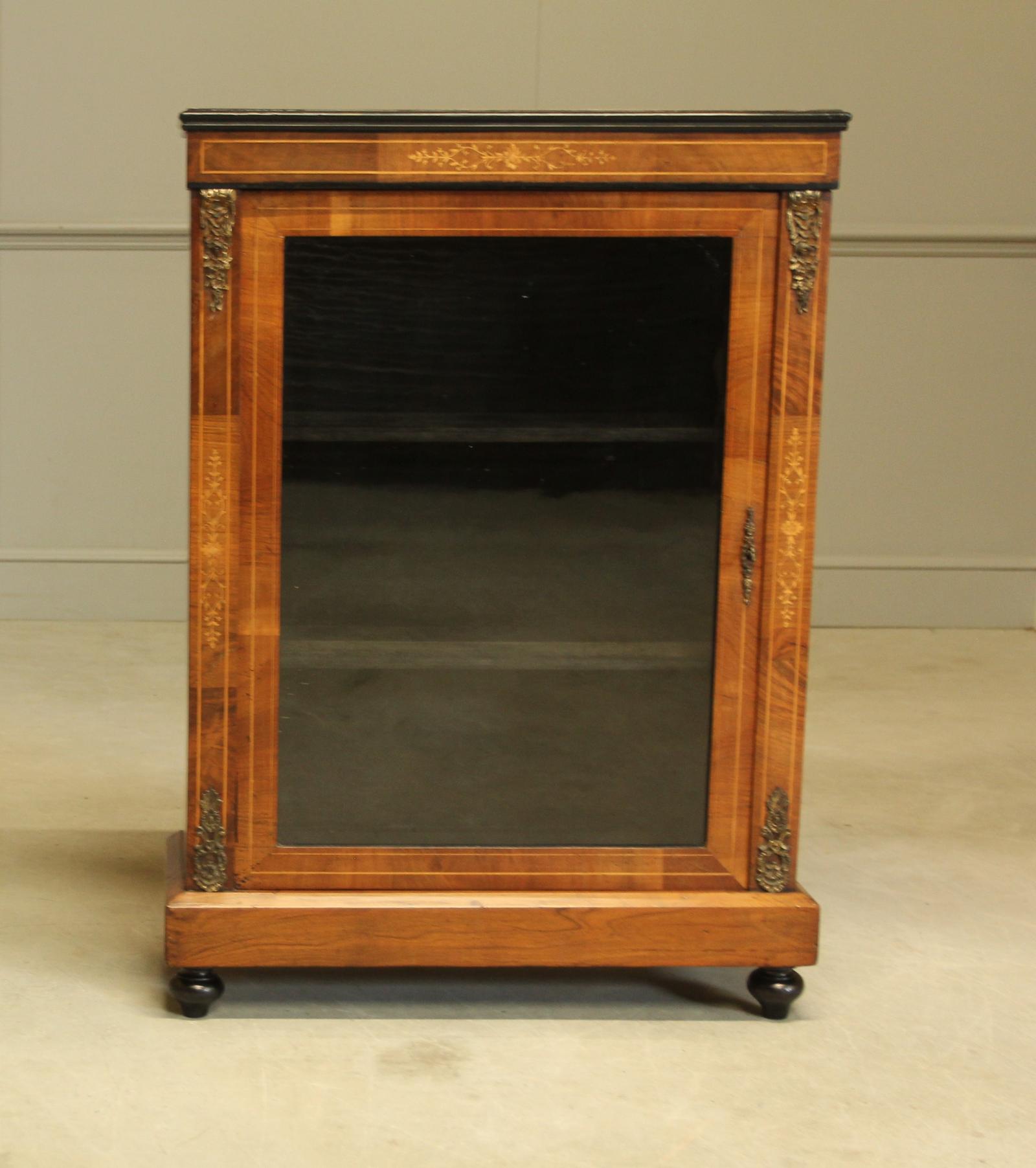 A Victorian Walnut Pier Display Cabinet (1 of 8)