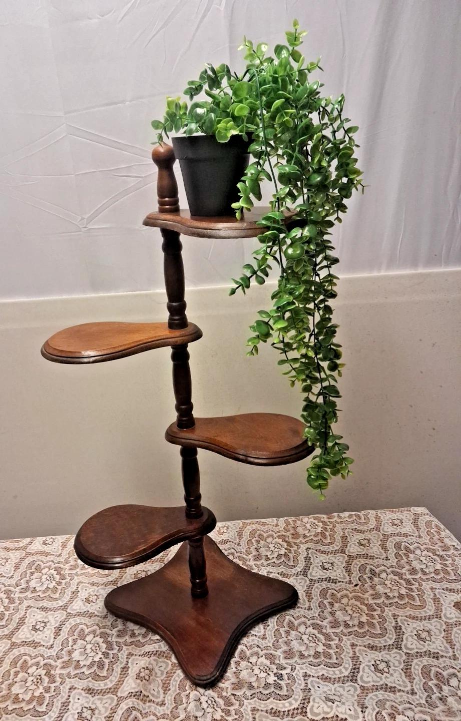 Vintage 4 Tier Adjustable Plant Stand Whatnot (1 of 6)