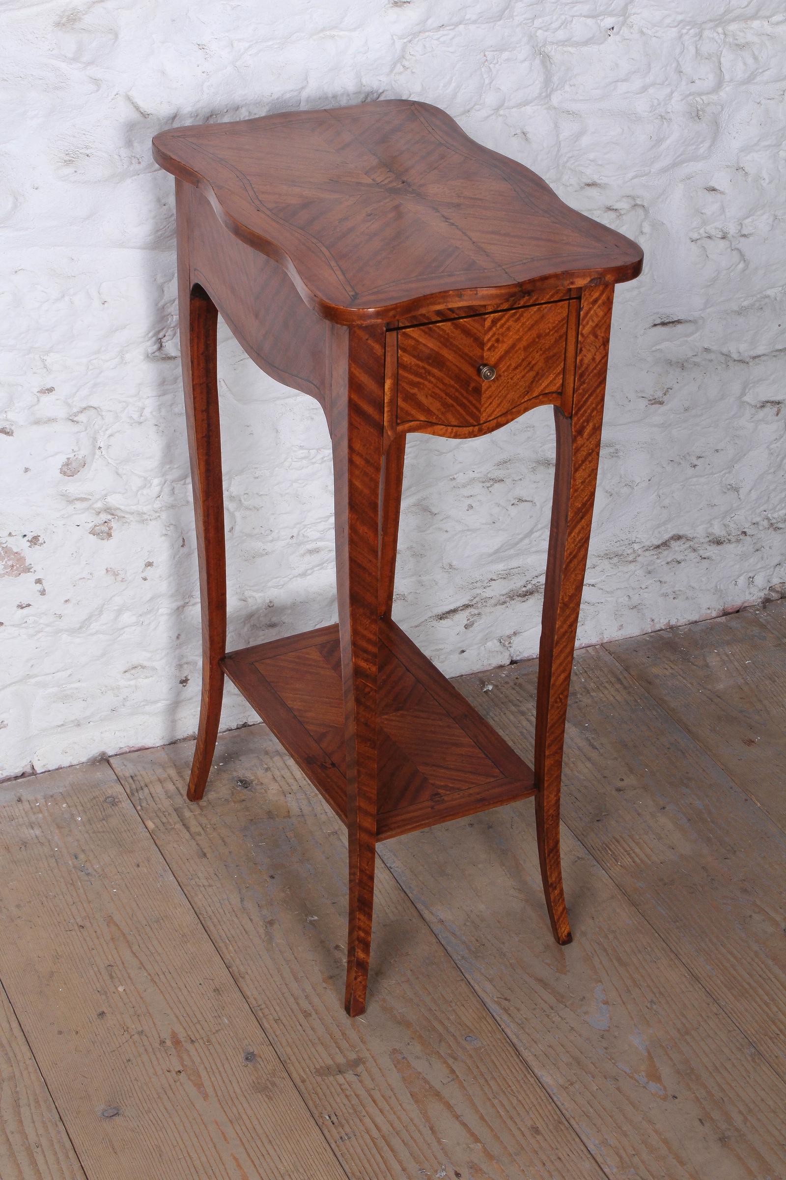 French Walnut Veneer Rectangular Side Table (1 of 5)