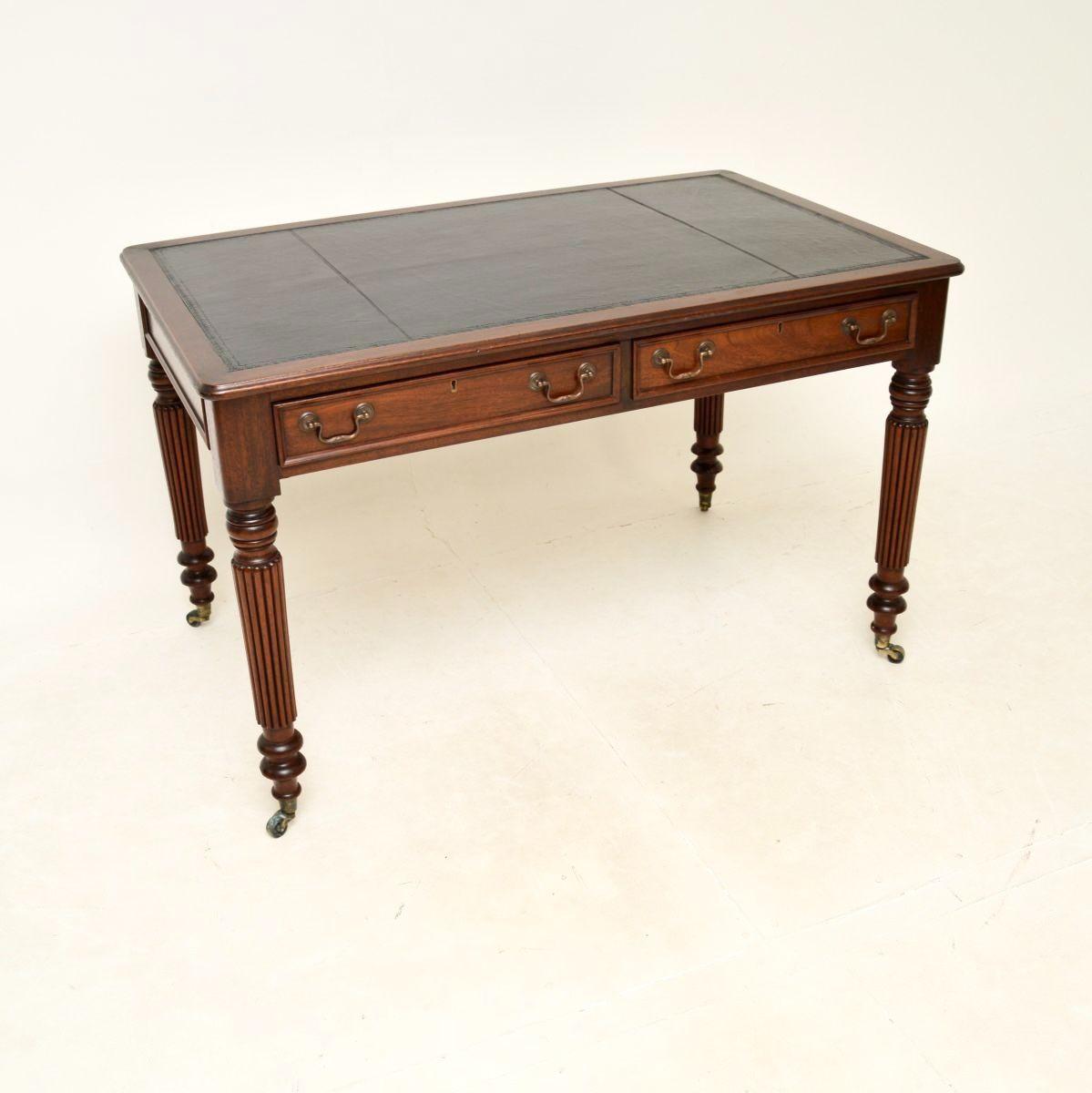 Mahogany Leather Top Writing Table / Desk (1 of 9) Mahogany Leather Top Writing Table / Desk (1 of 9)