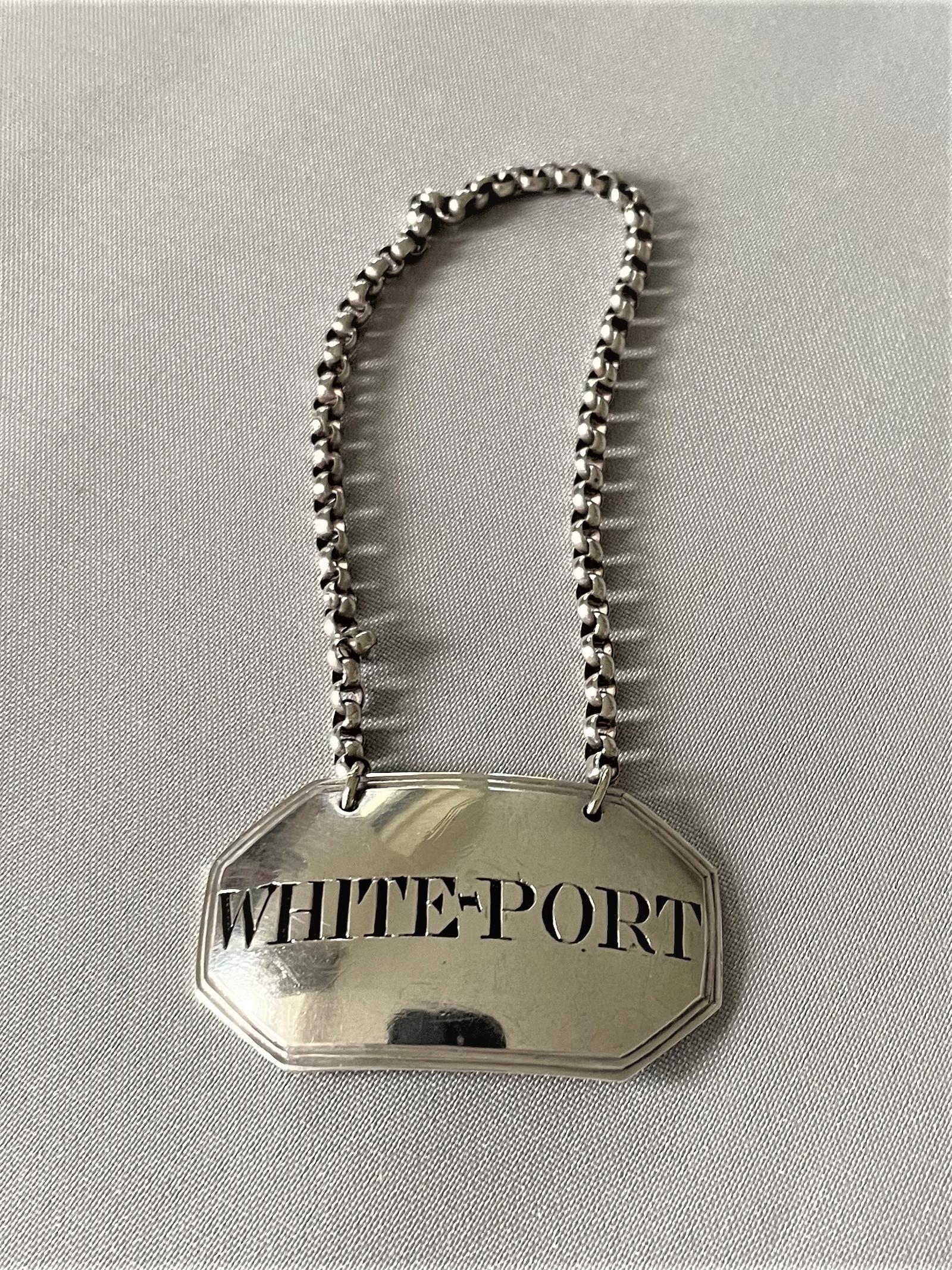Rare Georgian Silver 'White Port' Label (1 of 4) Rare Georgian Silver 'White Port' Label (1 of 4)