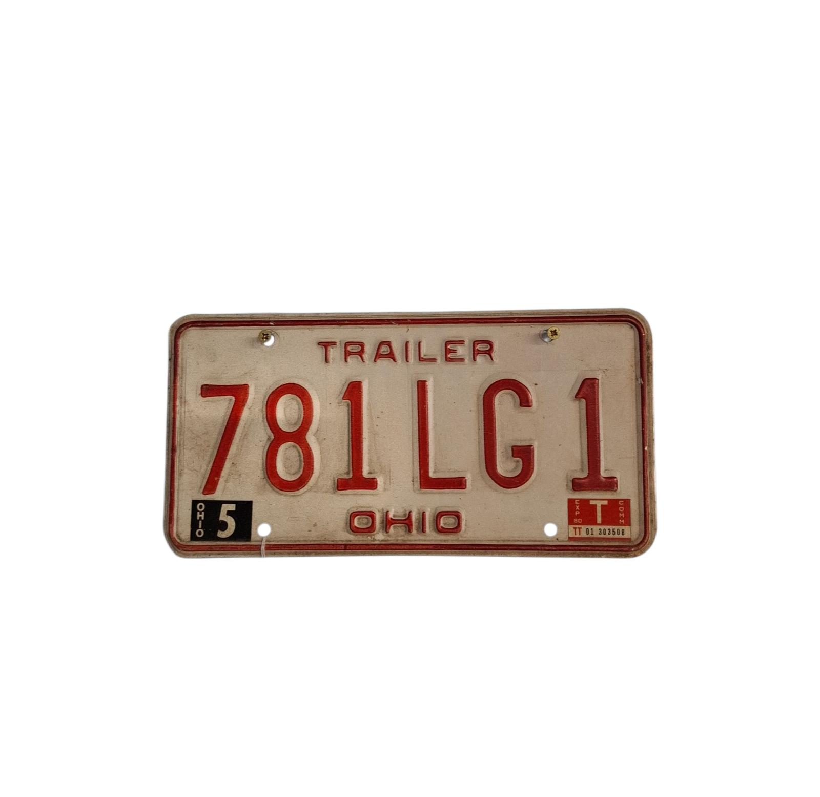Vintage Ohio USA Vehicle Number Plate (1 of 1)