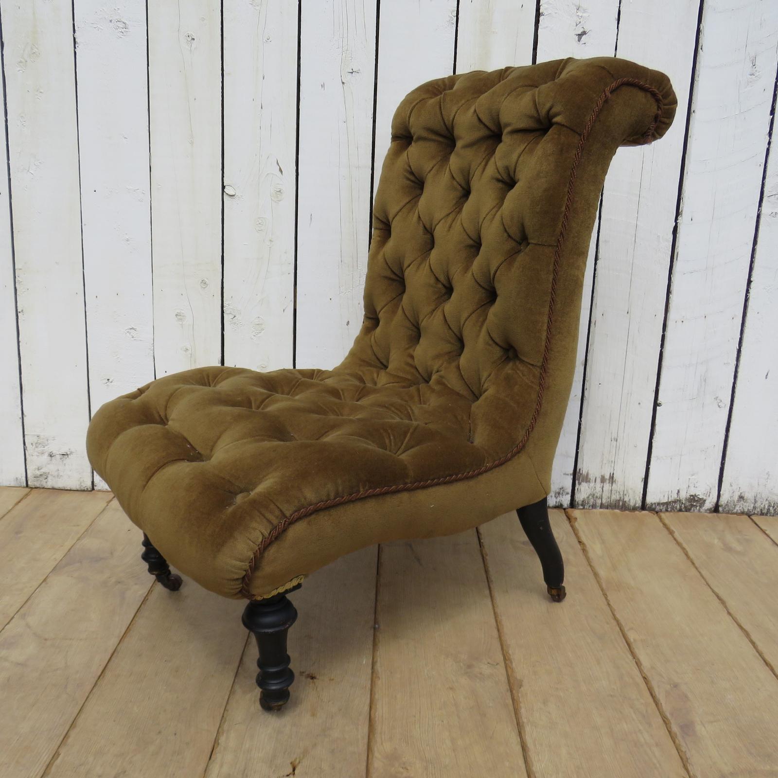 Antique Napoleon III Slipper Chair (1 of 8) Antique Napoleon III Slipper Chair (1 of 8)