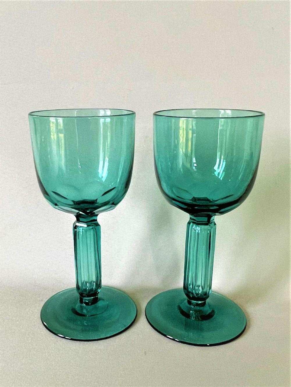 Gorgeous Pair of Victorian Teardrop Stem Wine Glasses (1 of 5)