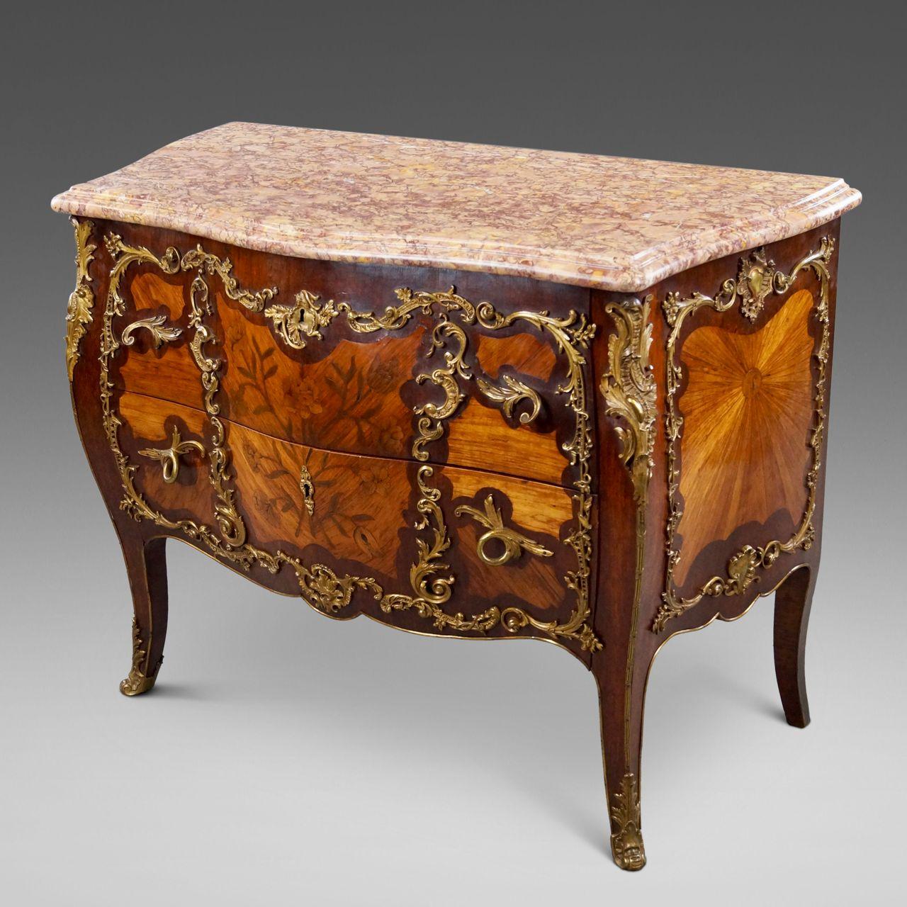 Fine Louis XV Style Marquetry & Ormolu Commode (1 of 6) Fine Louis XV Style Marquetry & Ormolu Commode (1 of 6)