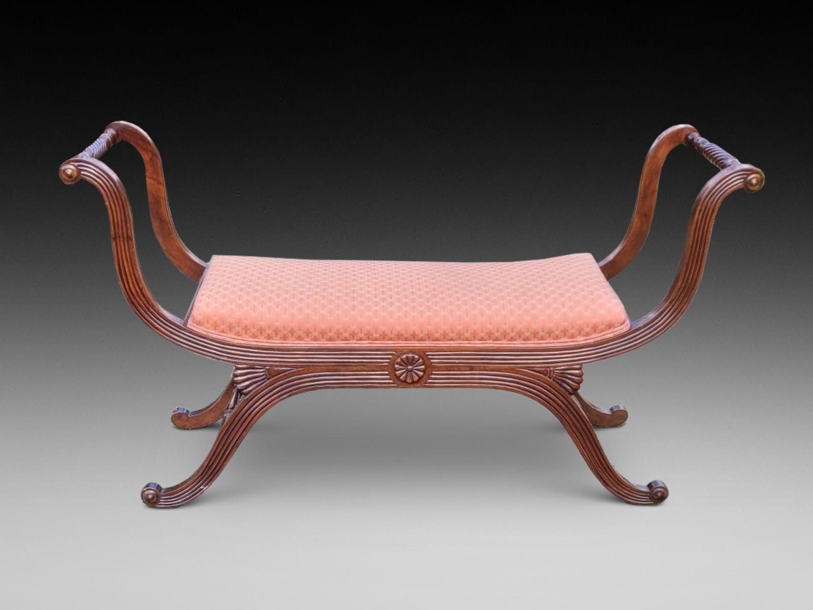 Regency Style Double-ended Scroll End Window Seat (1 of 2) Regency Style Double-ended Scroll End Window Seat (1 of 2)