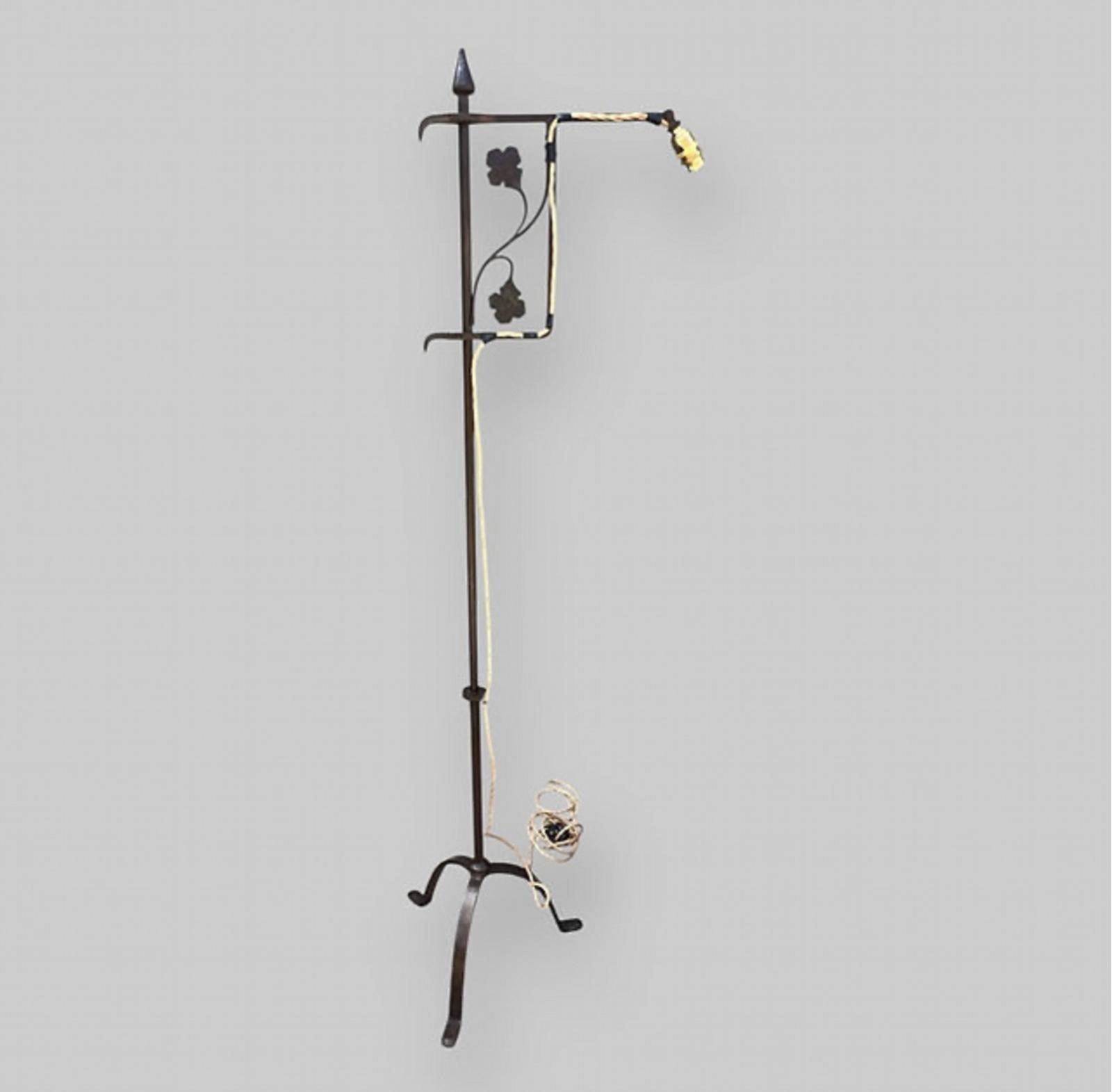 Wrought Iron Standard Lamp with Adjustable Arm (1 of 5) Wrought Iron Standard Lamp with Adjustable Arm (1 of 5)