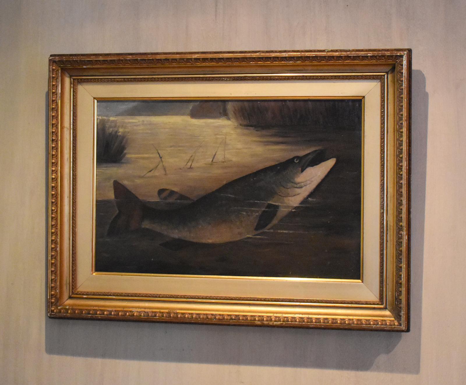 English Naive School Oil of a Pike (1 of 6) English Naive School Oil of a Pike (1 of 6)