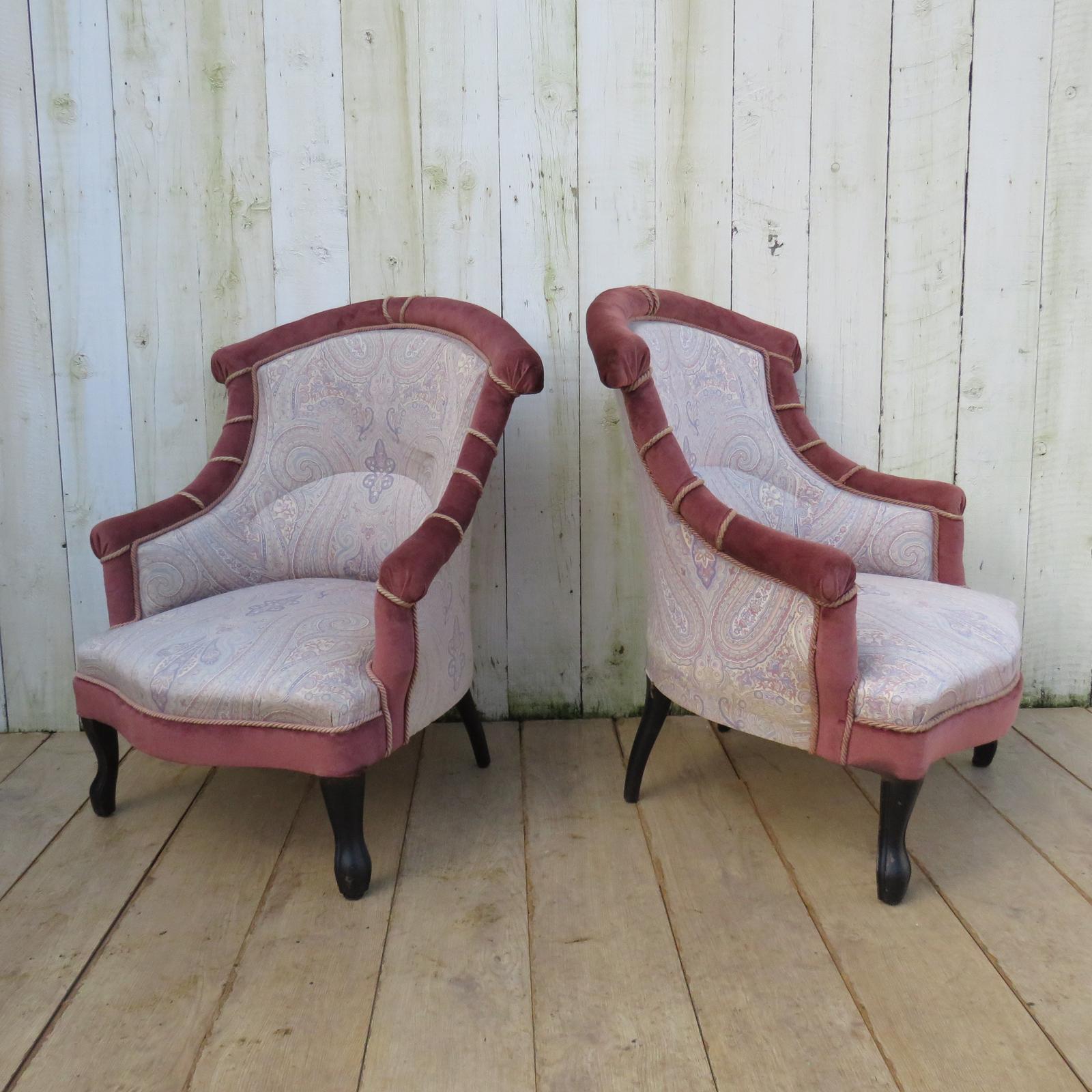 Pair of Antique Napoleon III Tub Chairs (1 of 9) Pair of Antique Napoleon III Tub Chairs (1 of 9)