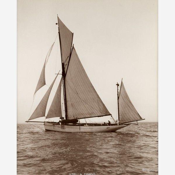 Early Silver Gelatin Photographic Print by Beken of Cowes – Yawl Stella Maris (1 of 1)